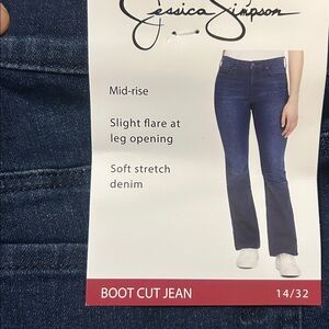 Jessica Simpson boot cut jeans mid-rise blue size 14 NWT